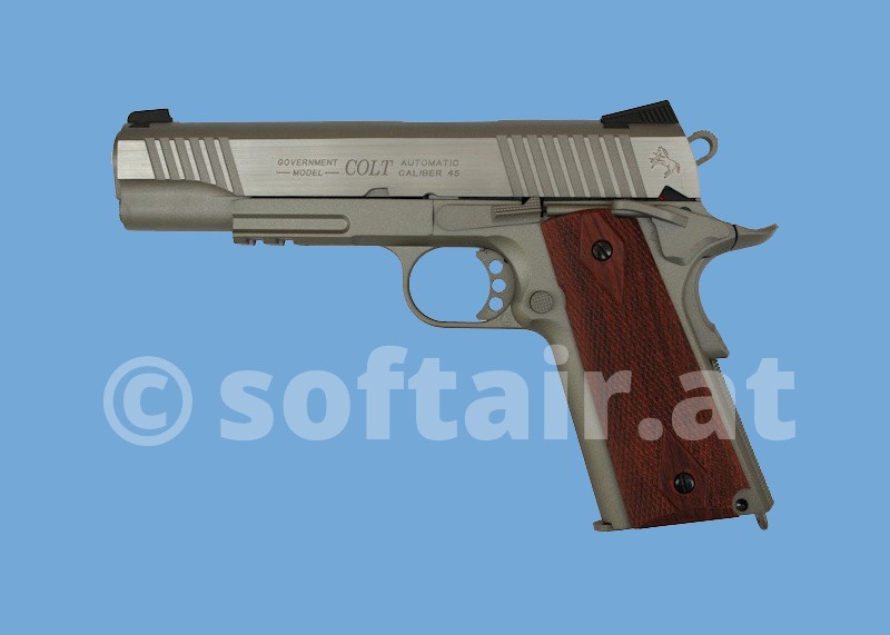 Softair Colt Rail Gun Stainless Vollmetall